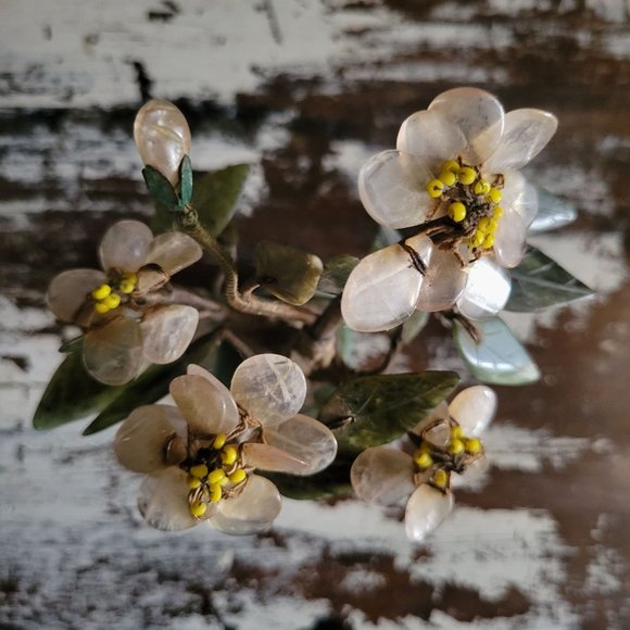 Vintage Chinese Hardstone Cherry Blossom Tree - Picture 8 of 9